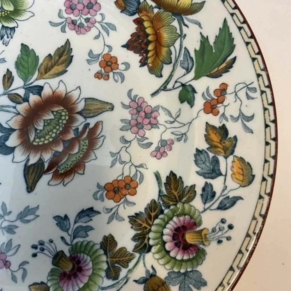 VTG‎ Wedgwood Tonquin Round Polychrome Floral Rare Early Antique Plate 10